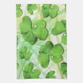 Green Shamrock Clover St Patrick Kitchen Towel Theedoek (Verticaal)