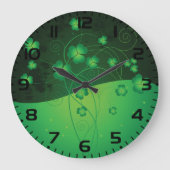 Green Shamrock Clover St Patrick’s Day Luck Grote Klok (Voorkant)