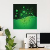 Green Shamrock Clover St Patrick’s Day Luck Poster (Thuiskantoor)