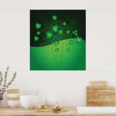 Green Shamrock Clover St Patrick’s Day Luck Poster (Keuken)