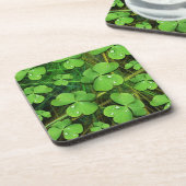 Green Shamrock Clover St Patrick's Day Cork Coaste Onderzetter (Linkerzijde)