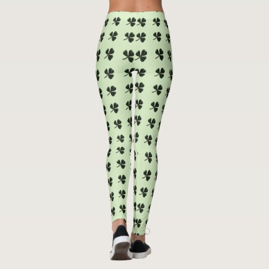 Green Shamrock Clover St. Patricks Day Leggings (Achterkant)