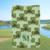 Green Shamrock  Clovers Custom Iers Golfhanddoek