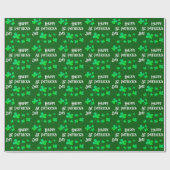 Green Shamrock Clovers Happy St. Patrick's Day Cadeaupapier (Vlak)