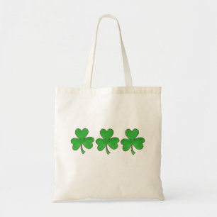 Green Shamrock Clovers Lucky St. Patrick's Day Tote Bag