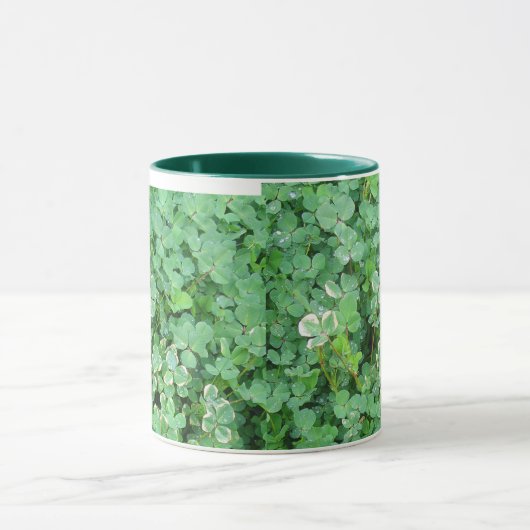 Green Shamrock Coffee Mok (Midden)