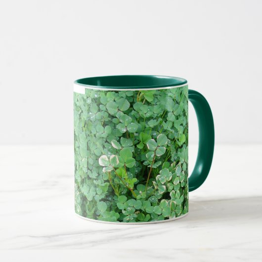 Green Shamrock Coffee Mok (Voorkant rechts)