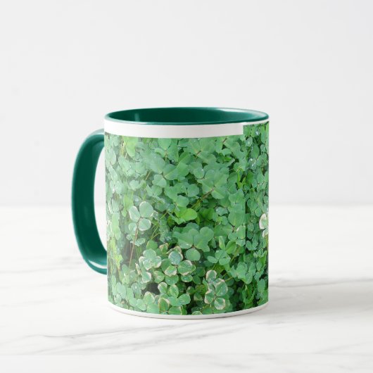 Green Shamrock Coffee Mok (Voorkant links)