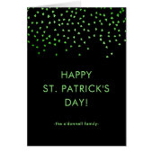 Green Shamrock Confetti op Black St Patrick's Day (Voorkant)