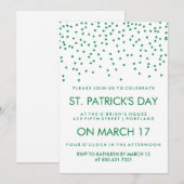 Green Shamrock Confetti op White St Patrick's Day Kaart (Voorkant / Achterkant)