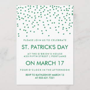 Green Shamrock Confetti op White St Patrick's Day Kaart
