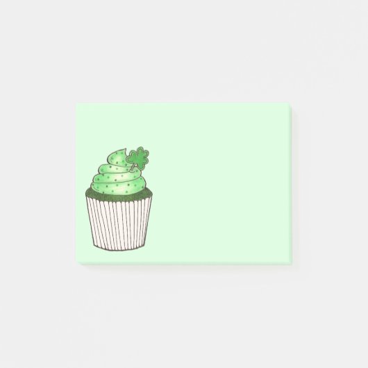 Green Shamrock Cupcake St. Patrick's Day Foodie Post-it® Notes (Voorkant)