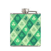 Green Shamrock Custom Monogram St. Patricks Day Heupfles (Achterkant)