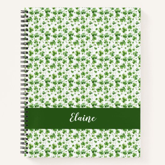 Green Shamrock Custom Spiral Notitieboek Gift Iers (Voorkant)