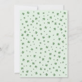 Green Shamrock Flamingo St Patrick's Day Party Kaart (Achterkant)