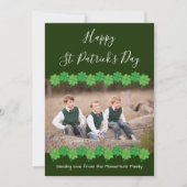 Green Shamrock Foto St Patrick's Day Kaart (Voorkant)