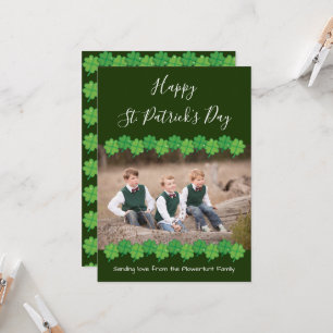 Green Shamrock Foto St Patrick's Day Kaart
