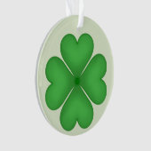 Green Shamrock Four leaf Clover Hearts Ornament (voorkant)