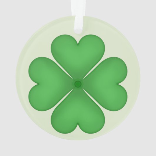 Green Shamrock Four leaf Clover Hearts Ornament (achterkant)
