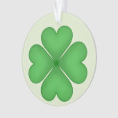 Green Shamrock Four leaf Clover Hearts Ornament (voorkant)