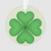 Green Shamrock Four leaf Clover Hearts Ornament (voorkant)