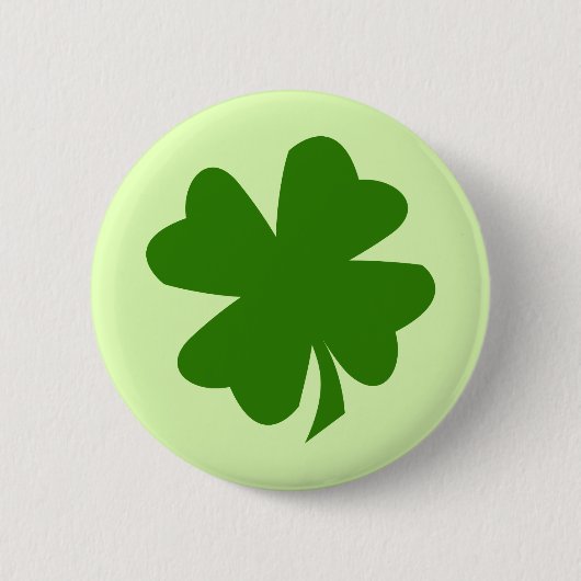 Green shamrock four leaf clover heeft geluk met St Ronde Button 5,7 Cm (Voorkant)