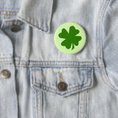 Green shamrock four leaf clover heeft geluk met St Ronde Button 5,7 Cm (In situ)