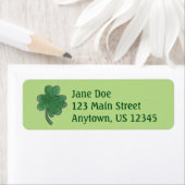 Green Shamrock Four Leaf Clover Lucky Labels (Insitu)
