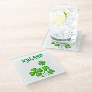 Green Shamrock Glazen Onderzetter