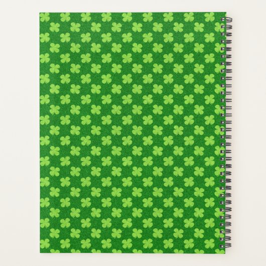 Green Shamrock Glitter Planner (Achterkant)