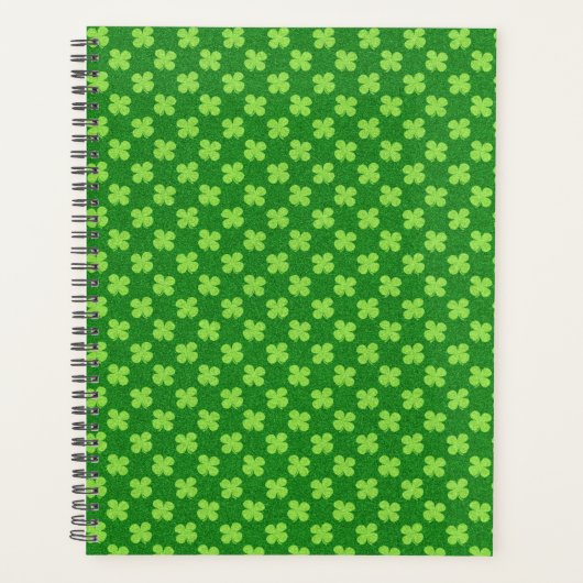 Green Shamrock Glitter Planner (Voorkant)