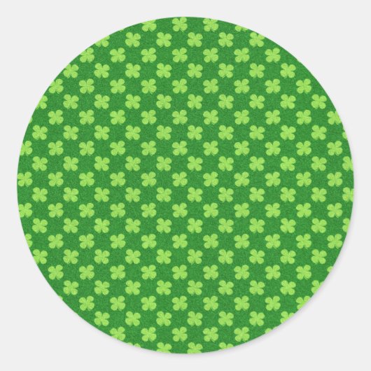 Green Shamrock Glitter Ronde Sticker (Voorkant)