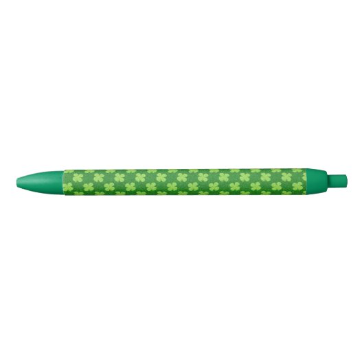 Green Shamrock Glitter Zwarte Inkt Pen (Voorkant)