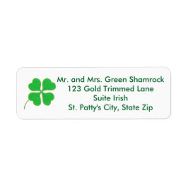 Green Shamrock Gold Stippen Trim Adresetiketten Etiket