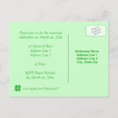 Green Shamrock Gold Wedding Invitation Briefkaarte Uitnodiging Briefkaart (Achterkant)
