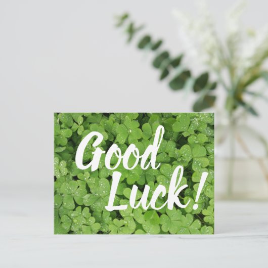 Green Shamrock Good Luck-groetenkaart Briefkaart (Staand voorkant)