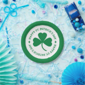 Green Shamrock Happy St. Patrick's Day Party Papieren Bordje (Feest)