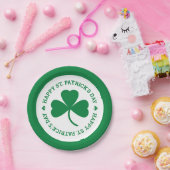 Green Shamrock Happy St. Patrick's Day Party Papieren Bordje (Feest)