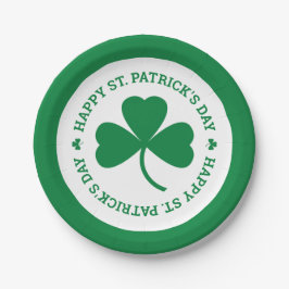 Green Shamrock Happy St. Patrick's Day Party Papieren Bordje