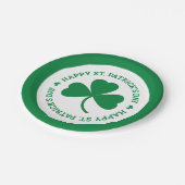 Green Shamrock Happy St. Patrick's Day Party Papieren Bordje (Gekanteld)