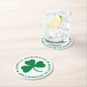 Green Shamrock Happy St. Patrick's Day Party Ronde Kartonnen Onderzetter (Insitu)