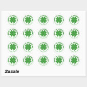 Green Shamrock Happy St. Patrick's Day Ronde Sticker (Vel)