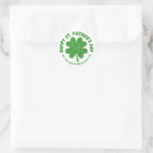 Green Shamrock Happy St. Patrick's Day Ronde Sticker (Tas)