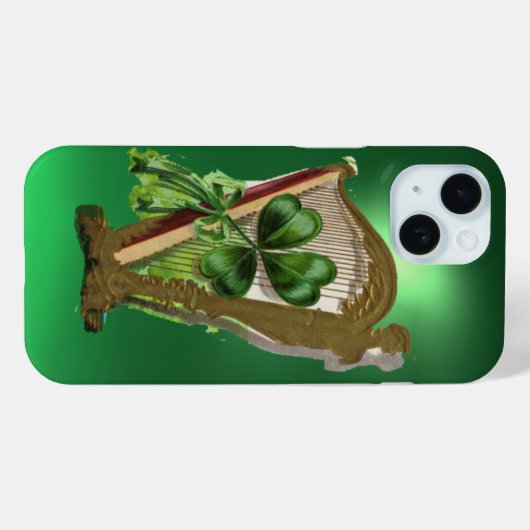 GREEN SHAMROCK HARP green Case-Mate iPhone Case (Achterkant (horizontaal))