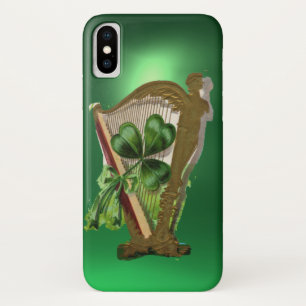 GREEN SHAMROCK HARP green iPhone X Hoesje
