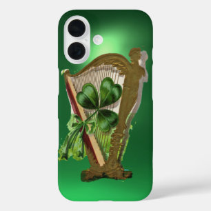 GREEN SHAMROCK HARP green iPhone 16 Hoesje