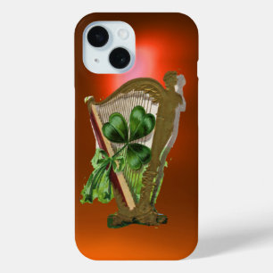 GREEN SHAMROCK HARP sinaasappel iPhone 15 Case
