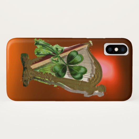 GREEN SHAMROCK HARP sinaasappel Case-Mate iPhone Case (Achterkant (horizontaal))