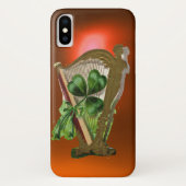 GREEN SHAMROCK HARP sinaasappel Case-Mate iPhone Case (Achterkant)