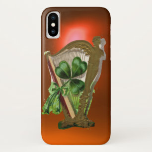 GREEN SHAMROCK HARP sinaasappel iPhone X Hoesje